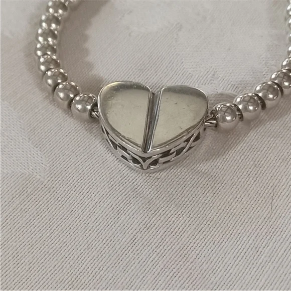 Barry Kieselstein-Cord Sterling Silver Beaded Heart Toggle Necklace - Picture 3 of 14